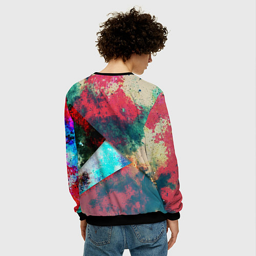 Мужской свитшот RUST geometry color / 3D-Черный – фото 4