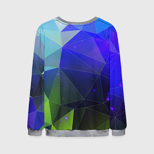 Мужской свитшот Неоновые треугольники геометрия / 3D-Меланж – фото 2