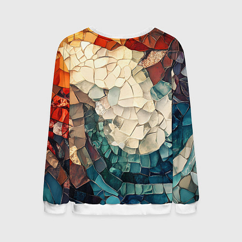 Мужской свитшот Мозаика в виде плитки / 3D-Белый – фото 2