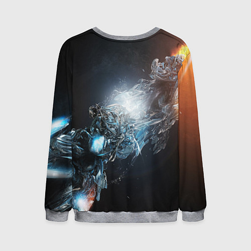 Мужской свитшот Космическая абстракция астероид / 3D-Меланж – фото 2