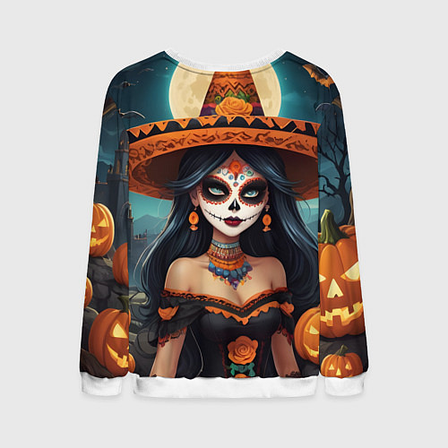 Мужской свитшот Страшилки ведьмочка / 3D-Белый – фото 2