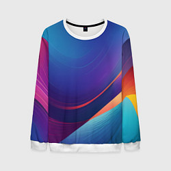 Свитшот мужской Красивый градиент абстракция, цвет: 3D-белый