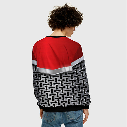 Мужской свитшот BMW x mercedes texture / 3D-Черный – фото 4