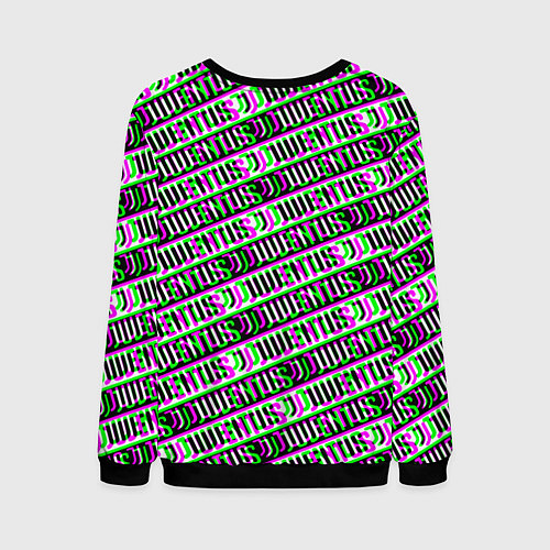 Мужской свитшот Juventus glitch pattern / 3D-Черный – фото 2