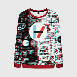 Свитшот мужской Twenty one pilots glitch pattern, цвет: 3D-красный