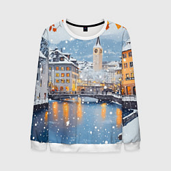 Свитшот мужской Предновогодний Санкт-Петербург, цвет: 3D-белый