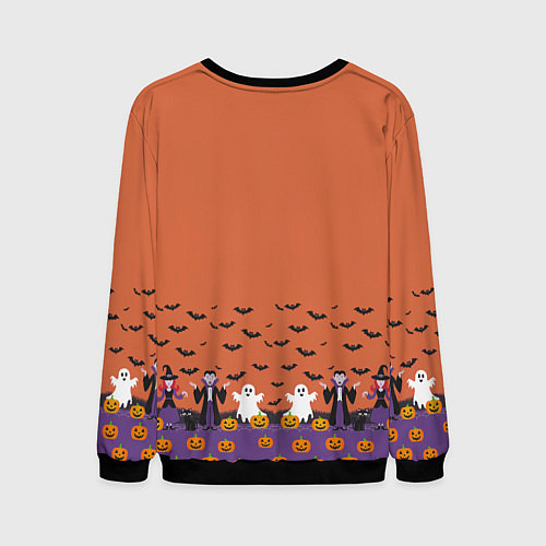 Мужской свитшот Happy Halloween pattern / 3D-Черный – фото 2