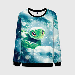 Мужской свитшот Милая змейка на елочке