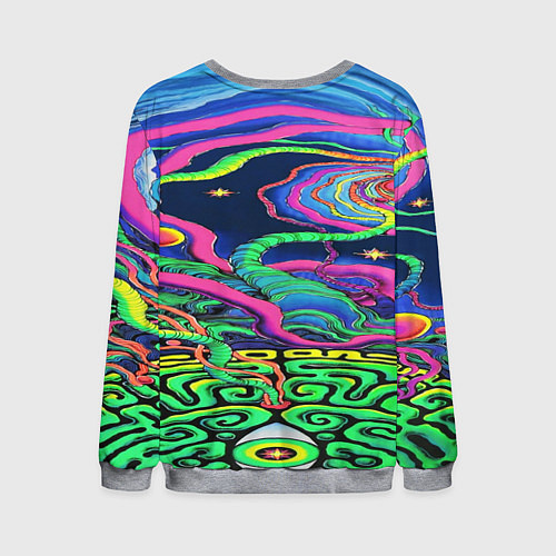 Мужской свитшот Оптические волны психоделика / 3D-Меланж – фото 2