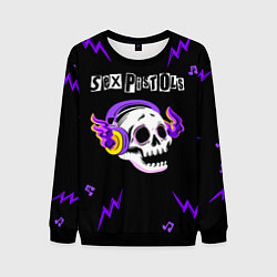Мужской свитшот Sex Pistols неоновый череп