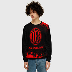 Свитшот мужской AC Milan - red gradient, цвет: 3D-черный — фото 2