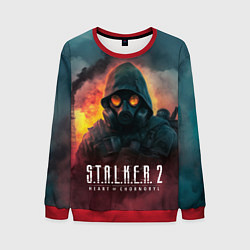 Свитшот мужской Stalker 2 горящий завод, цвет: 3D-красный