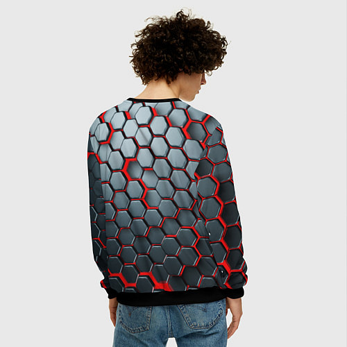 Мужской свитшот Mercedes броня / 3D-Черный – фото 4