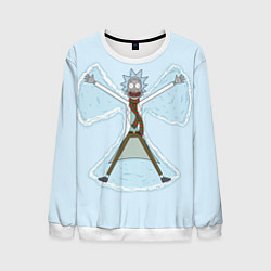 Мужской свитшот Рик и Морти снег - бабочка