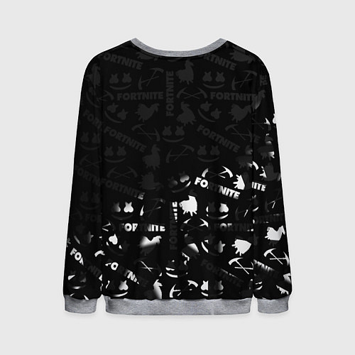 Мужской свитшот Fortnite pattern black / 3D-Меланж – фото 2