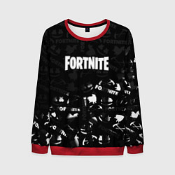 Свитшот мужской Fortnite pattern black, цвет: 3D-красный