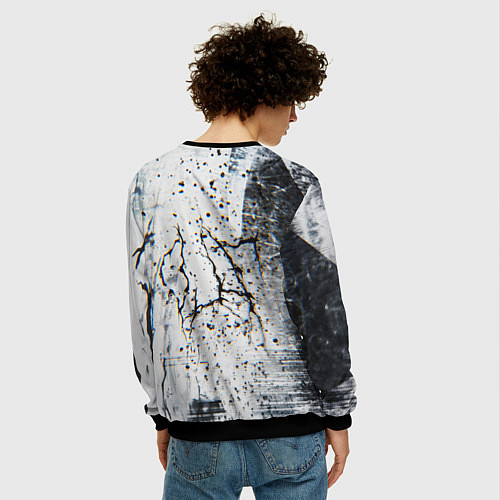 Мужской свитшот Silenthill текстура глитч / 3D-Черный – фото 4