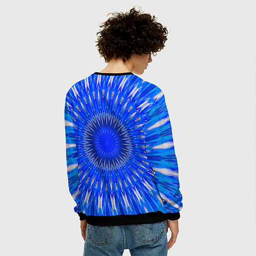 Мужской свитшот Абстрактный узор психоделика / 3D-Черный – фото 4