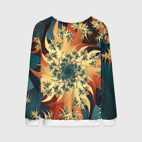 Мужской свитшот Оптические узоры фракталы / 3D-Белый – фото 2