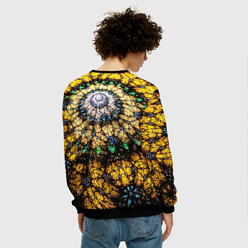 Мужской свитшот Оптический узор текстура / 3D-Черный – фото 4