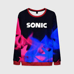 Свитшот мужской Sonic neon flame, цвет: 3D-красный