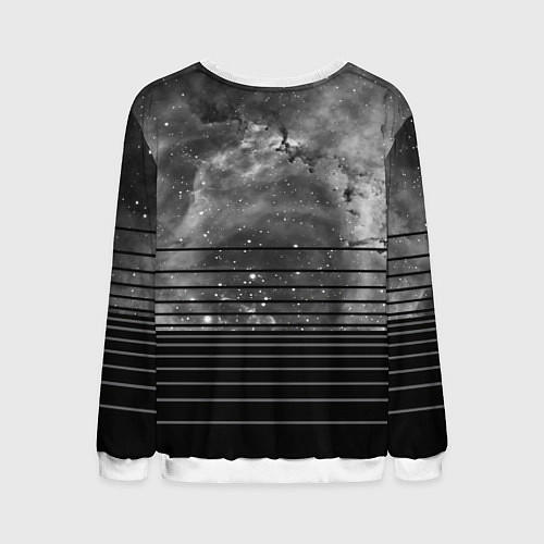 Мужской свитшот Звездное небо - Беби Йода / 3D-Белый – фото 2