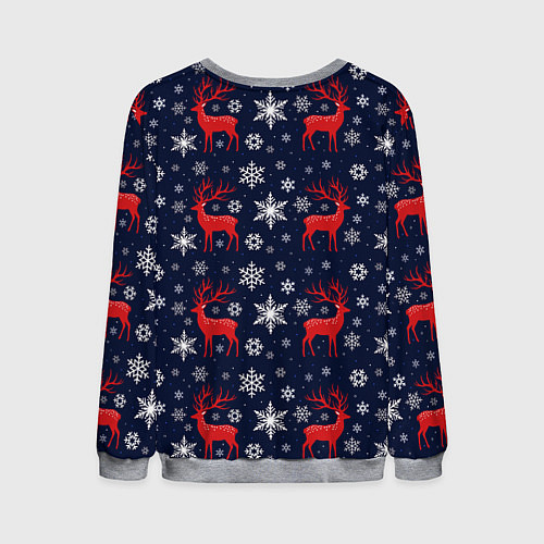 Мужской свитшот Олени новогодние / 3D-Меланж – фото 2