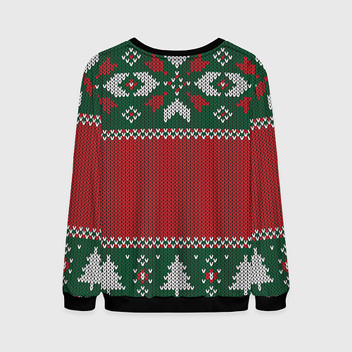 Мужской свитшот Knitted Christmas Pattern / 3D-Черный – фото 2