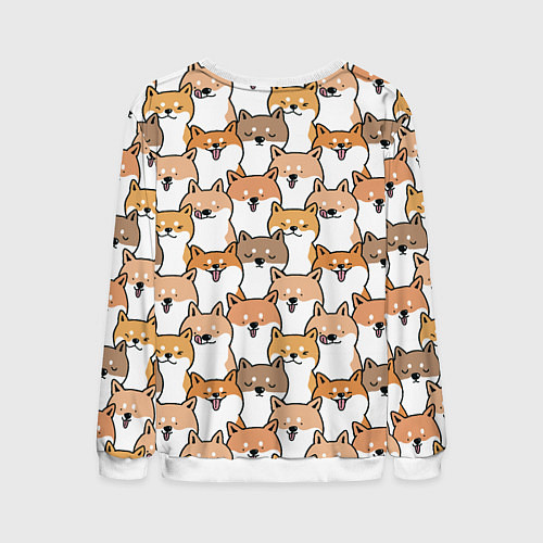 Мужской свитшот Узор сиба ину / 3D-Белый – фото 2