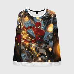 Мужской свитшот Spiderman на новогодней елке