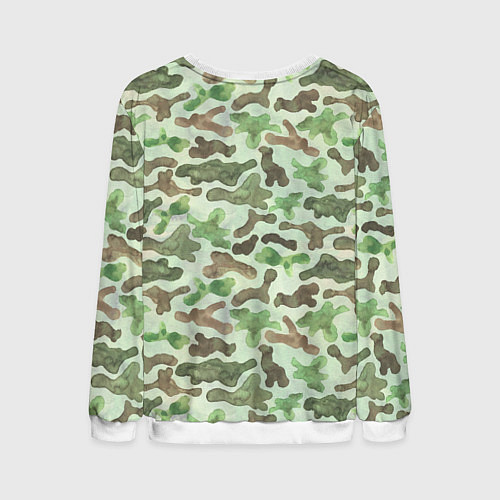 Мужской свитшот Русский солдат за ноутбуком / 3D-Белый – фото 2