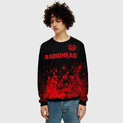 Свитшот мужской Radiohead - red gradient посередине, цвет: 3D-черный — фото 2