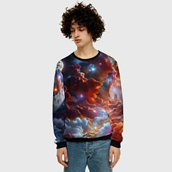 Свитшот мужской Космические звезды, цвет: 3D-черный — фото 2