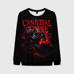 Свитшот мужской Cannibal Corpse кровавый череп, цвет: 3D-черный