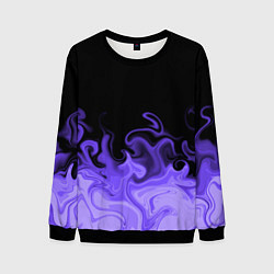 Свитшот мужской Абстрактный фиолетовый огонь, цвет: 3D-черный