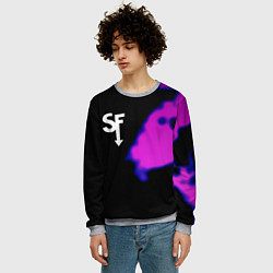 Свитшот мужской Sally Face неон краски, цвет: 3D-меланж — фото 2