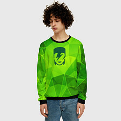 Свитшот мужской David Bowie green poly, цвет: 3D-черный — фото 2