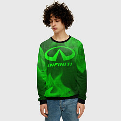 Свитшот мужской Infiniti - green gradient, цвет: 3D-черный — фото 2