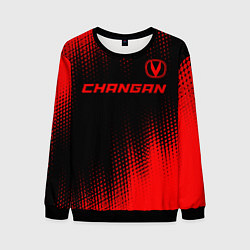 Свитшот мужской Changan - red gradient посередине, цвет: 3D-черный