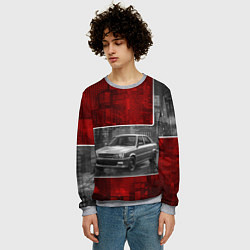 Свитшот мужской Автомобиль в серо-красных тонах, цвет: 3D-меланж — фото 2