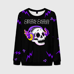 Мужской свитшот Crystal Castles неоновый череп