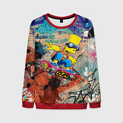 Мужской свитшот Bart Simpson on a skateboard - graffiti