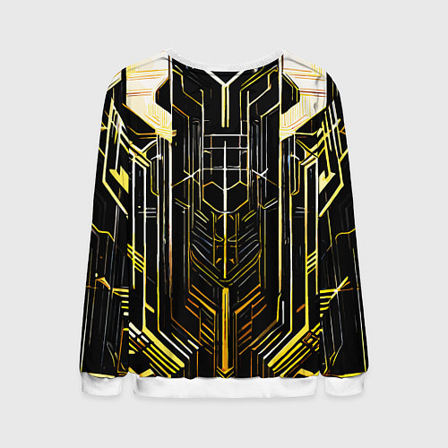 Мужской свитшот Gold lines on a black background / 3D-Белый – фото 2