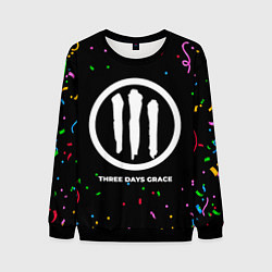 Свитшот мужской Three Days Grace конфети, цвет: 3D-черный