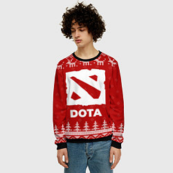 Свитшот мужской Новогодний Dota с оленями, цвет: 3D-черный — фото 2