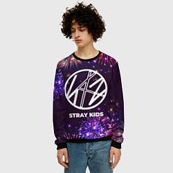 Свитшот мужской Праздничный Stray Kids, цвет: 3D-черный — фото 2