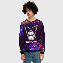 Свитшот мужской Праздничный Kuromi, цвет: 3D-черный — фото 2