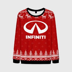 Свитшот мужской Новогодний Infiniti с оленями, цвет: 3D-черный