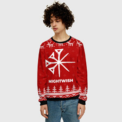 Свитшот мужской Новогодний Nightwish с оленями, цвет: 3D-черный — фото 2