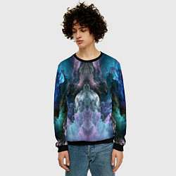 Свитшот мужской Фантастический неоновый космос, цвет: 3D-черный — фото 2